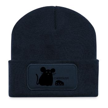 Maus - Recycelte Patch Beanie - French Navy - Vorne