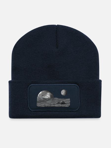 Weltall - Recycelte Patch Beanie - French Navy