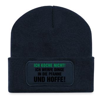 kochen Küche braten grillen Pfanne Topf Kitchen - Recycelte Patch Beanie - French Navy - Vorne
