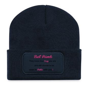 Best Friends - Beanie recyclé à patch - bleu marine - Devant