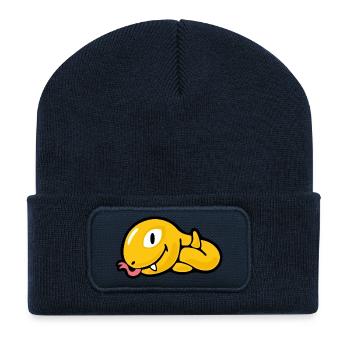 Smiley Snake - Recycelte Patch Beanie - French Navy - Vorne