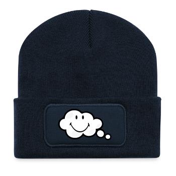 Smiley Think Bubble - Recycelte Patch Beanie - French Navy - Vorne