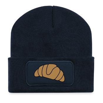 croissant_02 - Beanie recyclé à patch - bleu marine - Devant