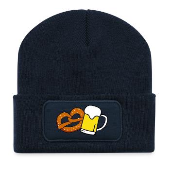 Beer and Brezel - Recycled Patch Beanie - french navy - Front