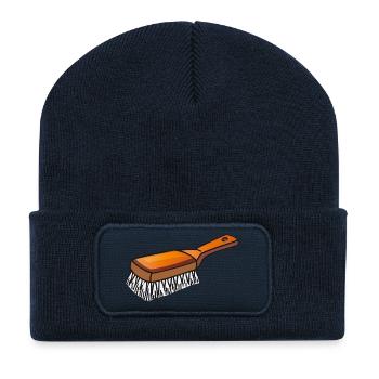 Brosh | Pinceau | Brosse à cheveux - Beanie recyclé à patch - bleu marine - Devant