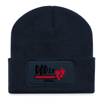 Papa 2.0 lädt Schwangerschaft baby Vater - Recycelte Patch Beanie - French Navy - Vorne