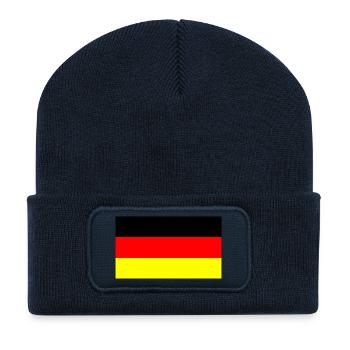 Allemagne couleurs noir rouge or - Beanie recyclé à patch - bleu marine - Devant