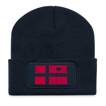 Danemark drapeau design T-shirt - Beanie recyclé à patch - bleu marine - Devant