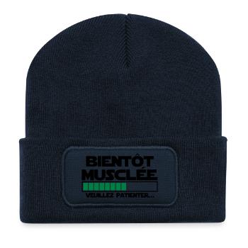 bientôt musclée - Beanie recyclé à patch - bleu marine - Devant
