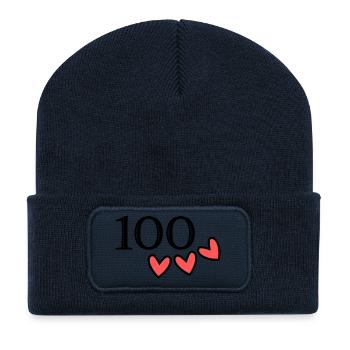 100 ANS. 100e ANNIVERSAIRE. ANNIVERSAIRE 100 ANS. - Beanie recyclé à patch - bleu marine - Devant