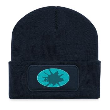 Ovaler Flash Background schmutzing - Recycelte Patch Beanie - French Navy - Vorne