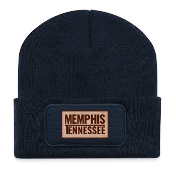 Memphis Tennessee Vintage Schild - Recycelte Patch Beanie - French Navy - Vorne