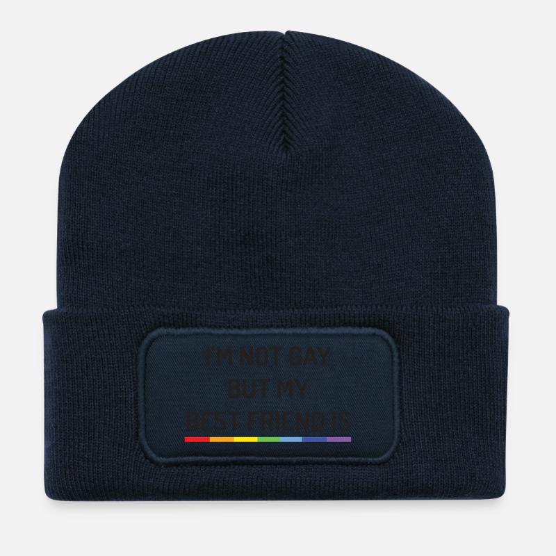 Pride Month - Ich bin nicht schwul, aber mein bester Freund ist es - Recycelte Patch Beanie - French Navy