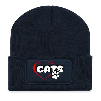 Cats Love Cat Cat Hangover - Recycled Patch Beanie - french navy - Front