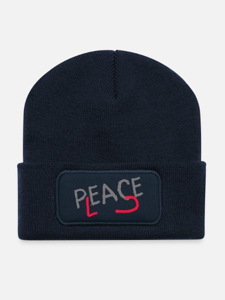 PLEASE PEACE - Recycelte Patch Beanie - French Navy