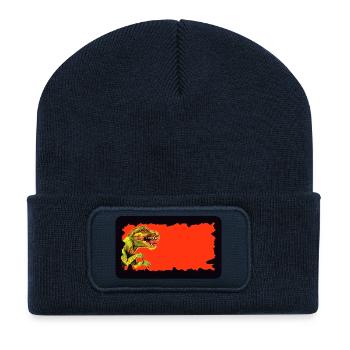 T-Rex Dinosaur | customizable - Recycled Patch Beanie - french navy - Front