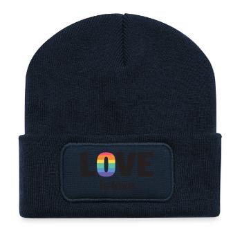 LGBT Pride Month - Love is Love - Recycled Patch Beanie - french navy - Front