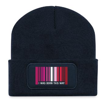 LGBT Pride Month - I Was Born This Way (Lesbian) - Recycled Patch Beanie - french navy - Front