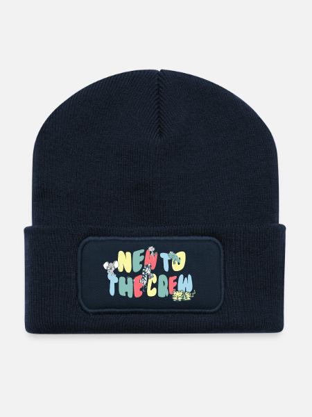 NEW TO THE CREW- WELCOME BABY - Recycelte Patch Beanie - French Navy