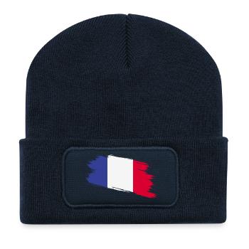 Frankreich - Recycelte Patch Beanie - French Navy - Vorne