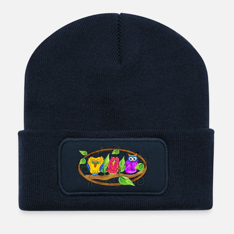 Weisheit - Eulen Edition - Recycelte Patch Beanie - French Navy