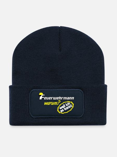 Freiwillige Feuerwehr , Feuerwehrmann weil ich (25 - Recycelte Patch Beanie - French Navy