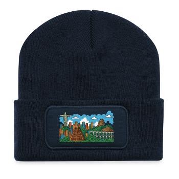rio de janeiro stadt - Recycelte Patch Beanie - French Navy - Vorne