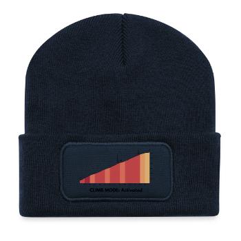 Climb Mode Activated – Alpe d'Huez Shirt - Recycled Patch Beanie - french navy - Front