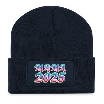 Mama 2025 Farbexplosion - Recycelte Patch Beanie - French Navy - Vorne