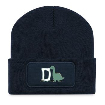 Letter D - Recycled Patch Beanie - french navy - Front