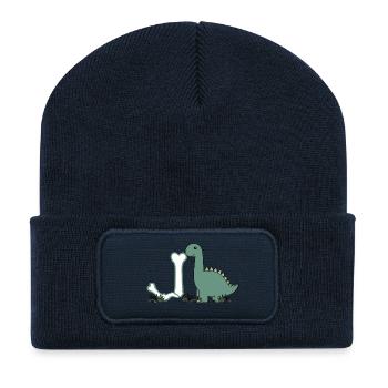 Lettre J - Beanie recyclé à patch - bleu marine - Devant