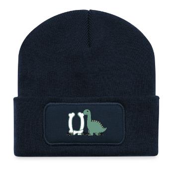 Buchstabe U - Recycelte Patch Beanie - French Navy - Vorne