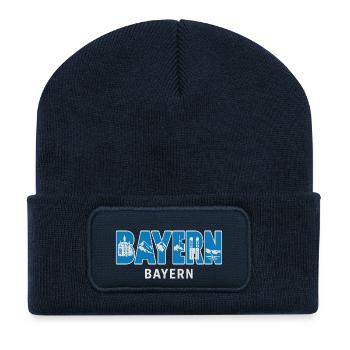 Bavaria love – white and blue in the heart - Recycled Patch Beanie - french navy - Front