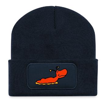 Slug snail without shell smiles - Recycled Patch Beanie - french navy - Front