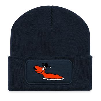 Mr Schnecke Sir Zylinder Monokel reich wohlhabend - Recycelte Patch Beanie - French Navy - Vorne