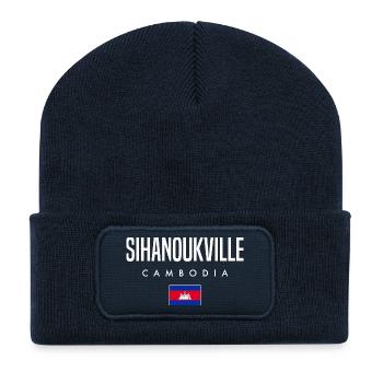 Sihanoukville Kambodscha Khmer - Recycelte Patch Beanie - French Navy - Vorne