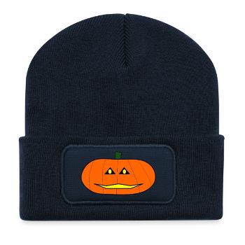 HALLOWEEN. KÜRBIS. HALLOWEEN KÜRBIS - Recycelte Patch Beanie - French Navy - Vorne