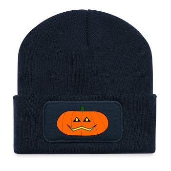 HALLOWEEN. CITROUILLE. CITROUILLE HALLOWEEN - Beanie recyclé à patch - bleu marine - Devant