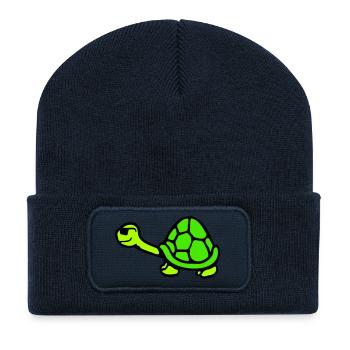 Turtle Sunglasses Cool Smiles Happy - Recycled Patch Beanie - french navy - Front