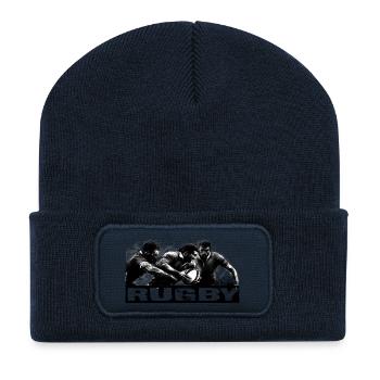 Rugby en mouvement - Beanie recyclé à patch - bleu marine - Devant