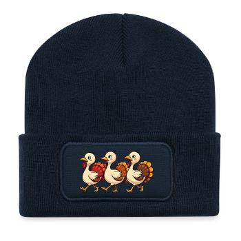 Thanksgiving Truthahn Baby - Recycelte Patch Beanie - French Navy - Vorne