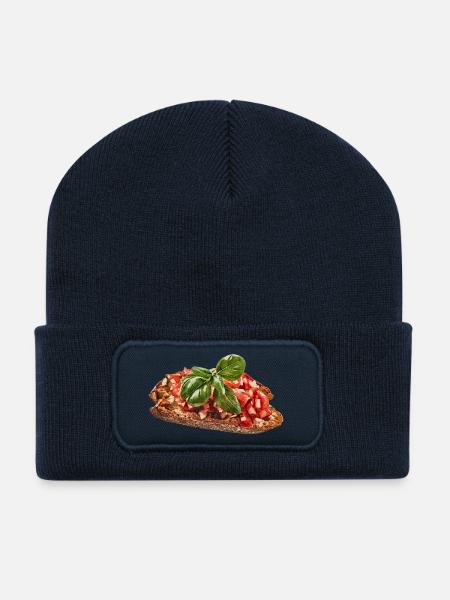 Bruschetta - Beanie recyclé à patch - bleu marine