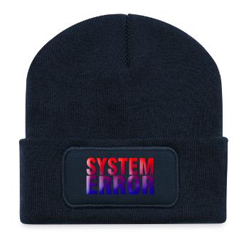 Erreur système Gradient Typo - Beanie recyclé à patch - bleu marine - Devant