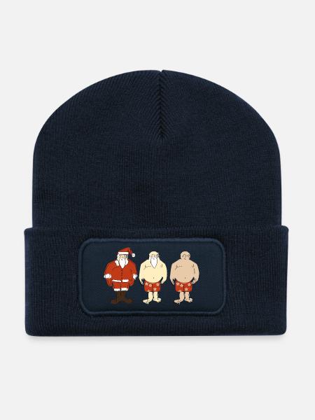 Three Santa Hawaii Look - Recycled Patch Beanie - french navy