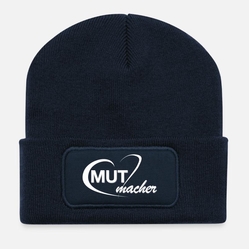 Mutmacher_Logo_weiss - Recycelte Patch Beanie - French Navy