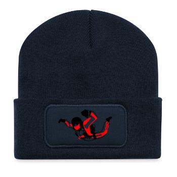 Parachutiste - Beanie recyclé à patch - bleu marine - Devant