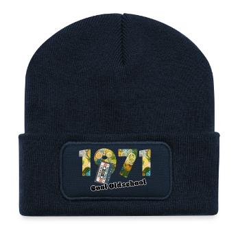 1971 Vintage Retro – Cassette – Cool Olds - Recycled Patch Beanie - french navy - Front
