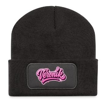 Veronik Graffiti-Name, ideales Geschenk auf t-shi - Recycelte Patch Beanie - Dunkelgrau - Vorne