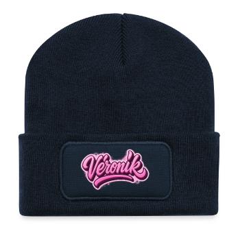 Veronik Graffiti-Name, ideales Geschenk auf t-shi - Recycelte Patch Beanie - French Navy - Vorne
