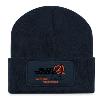 Multitask in style - Recycled Patch Beanie - french navy - Front